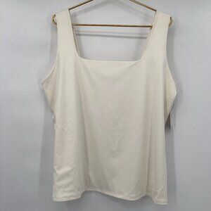 Nine West Plus Women’s Plus 3X Sculpting Stretch Tank Top in Daisy Dew Ivory NWT